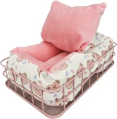 ＡＩＮｅｔＪＰ　Ｐｒｅｍｉｕｍ AINetJP Premium ハムスター用ベッド 小動物用ハウス 吊り下げ 置き型 水洗い可能( ピンク)