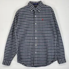 古着 ポロバイラルフローレン Polo by Ralph Lauren 長袖シャツ ボタンダウン ロゴ刺繍 ワンポイントロゴ XL  グレー系 チェック レディース