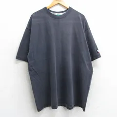 XL/古着 半袖 ビンテージ Tシャツ メンズ 90s 無地 大きいサイズ コットン クルーネック 黒 ブラック 25may07 中古