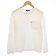 アーペーセー A.P.C. Tシャツ カットソー 長袖 クルーネック ロゴ 刺繍 ワンポイント XS 白 ホワイト /BBのサムネイル