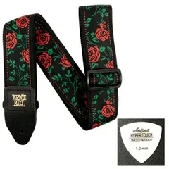ERNIE BALL アーニーボール ギター ストラップ JACQUARD STRAP SPANISH ROSE EB 5318 ★ピック付き