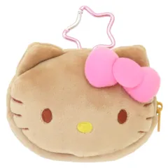 ハローキティ ミニポーチ カナビラ付きフェイスポーチ ブラウン サンリオ 小物入れ キャラクター グッズ 