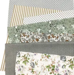 【人気商品】プリント パッチワーク 純綿 手芸 手作り 多様なパターンと色 ハンドメイド おしゃれ 花柄 パッチワーク 花柄 布セット 綿 正方形 DIY手芸用 はぎれ 50㎝×50㎝ (グレー) 布 (グレー) 生地