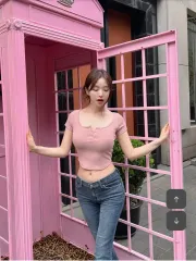 kindame カインダミ デニム　骨盤パッド入り　　ローライズ　韓国 org.jpg