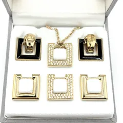 美品 クリスチャン・ディオール Christian Dior ネックレス イヤリング セット 保証書付 ヴィンテージ　アクセサリー　レディース　【中古】【送料無料】