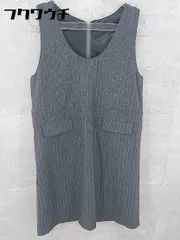◇ LIMITLESS LUXURY バックジップ ストライプ ノースリーブ ミニ ワンピース サイズ36 グレー レディース 【中古】 【1002800437061】