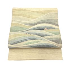 袋帯/美品/西陣/ベージュ/仕立上がり/11395