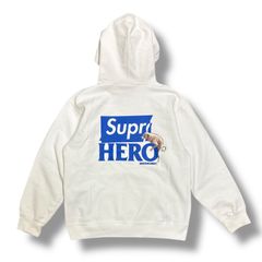 国内正規 参考上代29700円 Supreme × ANTI HERO 22SS Hooded Sweatshirt フーディースウェット パーカー シュプリーム アンタイヒーロー コラボ ホワイト M 90856A7