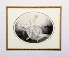 真作】【直筆サイン】加山又造「ガウンの裸婦 84-②」【銅版画】【美品