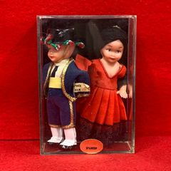 セルロイド　民族人形　ペア　ヴィンテージ　民族衣装　Made in HongKong 民芸品　　G