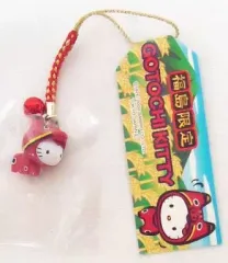 【中古】キーホルダー・マスコット(キャラクター) キティ(赤べこ/首振り) 根付け(レッド/ゴールド) 「ハローキティ」 福島限定
