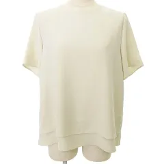 セオリーリュクス theory luxe 美品 ブラウス 半袖 23SS ELIDA3 HS MARVINE プルオーバー レイヤード カットソー 40 ベージュ 