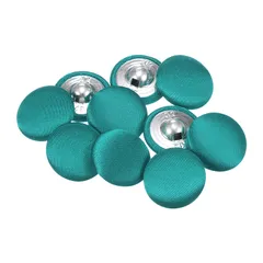 uxcell くるみボタン ダークグリ ーン 10個 ベロアボタン 直径20mm 布ボタン 金属シャンク 円形ボタン スーツ ワンピース ブ ラウス 帽子用