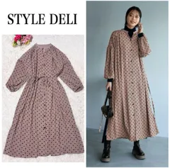 【美品】スタイルデリ　ワンピース　LUXE フロッキー　ドット　ギャザー　1