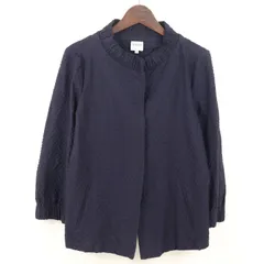 アルマーニコレッツォーニ ノーカラージャケット イタリア製 トップス アウター レディース 40サイズ ネイビー ARMANI COLLEZIONI 【中古】のサムネイル