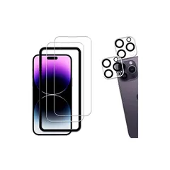 KPNS いphone14pro max ガラスフィルム【2+2枚セット】日本素材製 強化ガラス iphone 14 Pro Max ガラスフィルム カメラフィルム カバー 保護フィルム 1