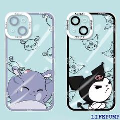 サンリオ クロミ iPhone14 用 ケース カップル クリア 保護カバー かわいい スマホケース 透明 軽薄型 ワイヤレス充電対応 レンズ保護 ストラップホール付き 6.1インチ ケース アイフォン14 対応 BLACK 1662