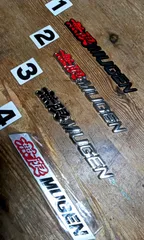 ホンダ　ムゲン　無限　金属製　高品質　エンブレム　ステッカー付き　④は写真の寸法を御覧下さい。