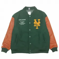 極美品 21AW アップルバム APPLEBUM × MLB NY Mets ニューヨークメッツ Stadium Jacket スタジアム ジャケット  スタジャン バーシティジャケット ブルゾン アウター レザースリーブ ロゴ刺繍 ウール メルトン サイズXL - メルカリ