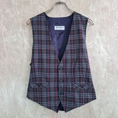 burberrys バーバリー チェック 柄  ネイビー 紺 M ベスト スーツ