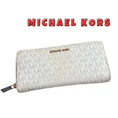 マイケルコース　長財布　シグネチャー　総柄　ラウンドファスナー