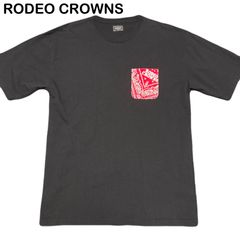 RODEO CROWNS バンダナ柄 ポケット ワンポイント バックロゴ オーバーサイズ ゆるダボ メンズ レディース Tシャツ Lサイズ