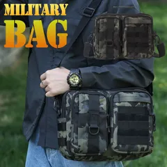 【豊富なポケット数】ショルダーバッグ メンズ レディース ミリタリー Military タクティカルバッグ サコッシュ キャンプ アウトドア サバゲー 斜め掛け 鞄 バッグ カバン 7987081 (オリーブカモ)