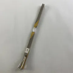 帯締め 美品 優品 幾何学 銀糸 灰色 正絹 和装小物  【中古】