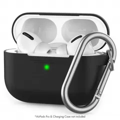 アップル AirPods Pro ケース 2019年 専用 イヤホンケース エアポッズケース 高品質シリコン保護カバー 収納カバー 耐衝撃 衝撃吸収 エアポッズ用 セットしたまま充電可能 カラビナ 携帯便利 4カラー選択