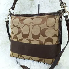 コーチ COACH シグネチャー 2way クロスボディ ショルダーバッグ ブラウン キャンバス レザー F13674 4642107e20251017