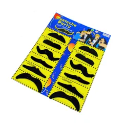 付け髭 つけひげ  宴会 パーティー ハロウィン オシャレ小物 黒いヒゲ 付けヒゲ 撮影小道具 自己粘着式 仮装パーティー 舞踏会用小道具 12個セット（ブラック）