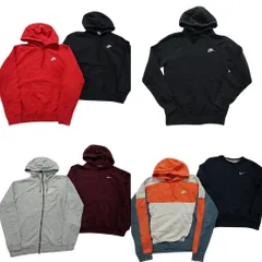 古着卸 まとめ ナイキ NIKE ワンポイントロゴ スウォッシュ スウェット パーカー 7枚セット (メンズ XS /S ) フルジップ 中古 古着 NB7347