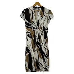 COUP DE CHANCE クードシャンス 総柄ワンピース size36/ホワイト×ブラウン系