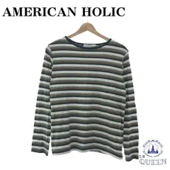 ☆美品☆ AMERICAN HOLIC アメリカンホリック カットソー ロンT トップス 長袖 レディース ボーダー L 901-122 送料無料