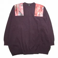 19aw ラフシモンズ RAF SIMONS オーバーサイズ ニット ショルダーパッチ ワイルドアットハート OVERSIZED SWEATER WITH PRINTED SHOULDER PATCHES L パープル アーカイブのサムネイル