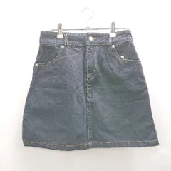 ◇ ⊂◎●未使用● moment+ モーメントプラス デニム ミニ 台形 スカート サイズL インディゴブルー レディース E  【1503050000611】