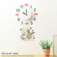 포켓몬 피카츄 & 이브이 벽 시계 스티커 Nintendo 인테리어 시계