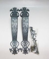 GEO.PRINCE 唐草取手 2個セット クラシック型 真鍮製 レトロ 長期保管品 ドアノブ DIY