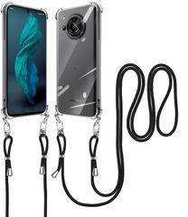 新品 Sharp Aquos R7 ケース ショルダー クリア 薄型 軽量 Aquos R7 SH-52C スマホケース カバー ストラップ付き 肩掛け 斜めかけ 縄掛けケース 縄掛け 透明 TPU 1.5MM 取り外し可能 落下防止 紛失防止 【全透明 】