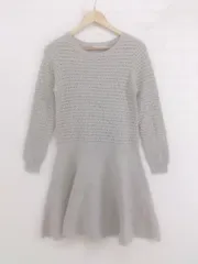 ◇ ◎ anatelier アナトリエ 長袖 ミニ ニットワンピース サイズ38 グレー レディース P  【1302140000254】