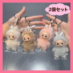 ミニラブブ LABUBU mini アクリル保護ケース 透明 第4世代 イニシャル ペンダント専用 プラスチック 2個 E483