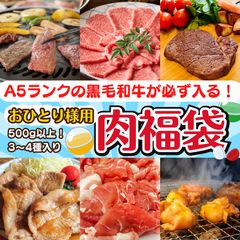 黒毛和牛A5ランクが必ず入る✨おひとり様用 肉福袋500g🍖肉ガチャ🍖のサムネイル