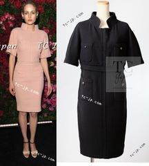 シャネル ワンピース CHANEL ブラック ウール ココボタン ツイード 女優着用 ドレス カール・ラガーフェルド作品 美品 44
