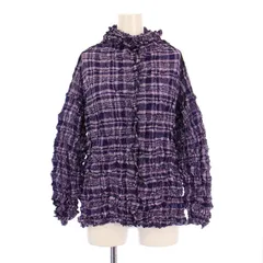 ミーイッセイミヤケ me ISSEY MIYAKE シャツ ブラウス 長袖 シワ加工 ストレッチ チェック柄 F 紫 パープル /BBのサムネイル