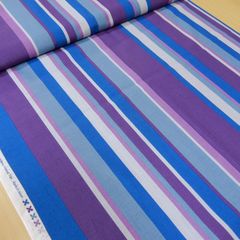 約110×50cm　ハワイアンプリント生地 キャシー中島 キャシーマム ハッピーストライプ 02405-3-ブルー　生地 布地 布 ハンドメイド