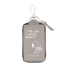 ☆ スヌーピー/グレー ☆ キャラクター ダブルポケット キーケース キーケース キャラクター カギケース 鍵ケース 鍵入れ 鍵入れケース レディース 女性 スマートキー キーホルダー スマートキーカバー キャラクターグッズ 可愛い かわいい カギ かぎ