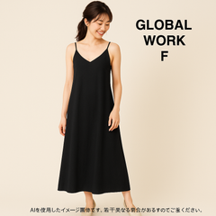 AB0455 グローバルワーク キャミワンピース ブラック Fサイズ シンプル美ライン 春 夏