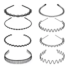 8本セット DFsucces カチューシャ 8本セット スプリング ヘアバンド 波形 シンプル コイルカチューシャ 防錆メッキ加工 滑り止め 痛くない 洗顔用 髪留め おしゃれ ヘアバンド 男女兼用