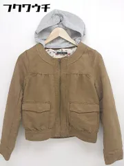 ◇ AS KNOW AS PINKY 2WAY スウェード調 長袖 ノーカラー ジャケット サイズF ブラウン グレー系 レディース  【1109150002946】のサムネイル