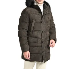 MOORER ムーレー / BARBIERI-UR スエードレザー ダウンコート ファーフーディー 秋冬 アウター レザー ブラウン イタリア製 420418